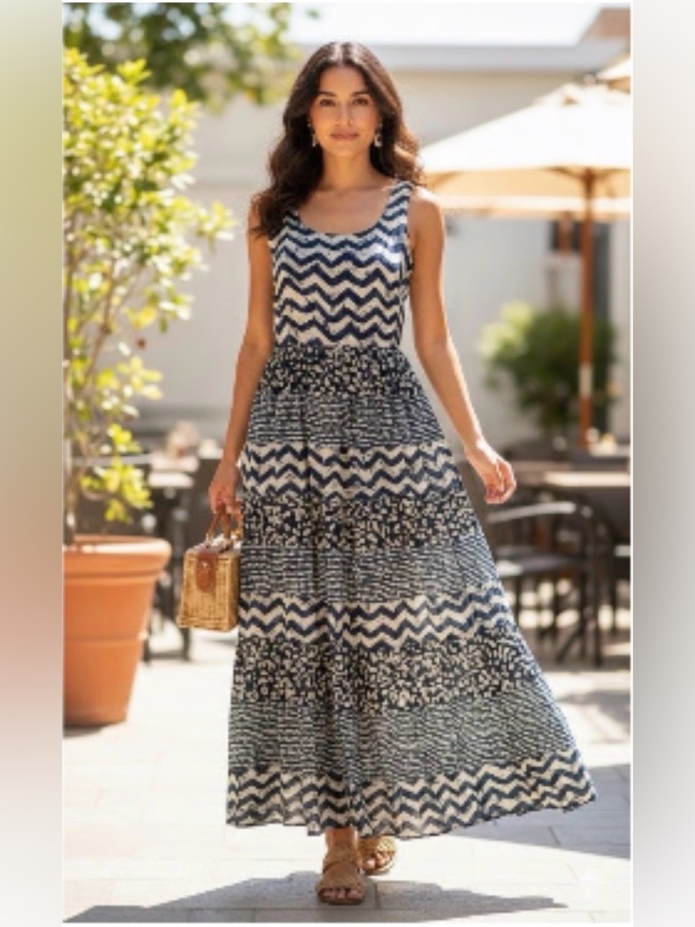 Betsy Johnson Geometrical Maxi Dress
